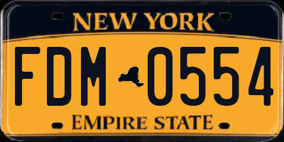 NY license plate FDM0554