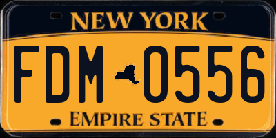 NY license plate FDM0556