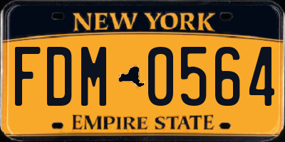 NY license plate FDM0564