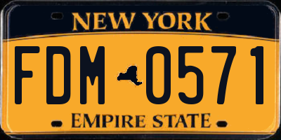 NY license plate FDM0571