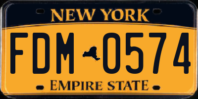 NY license plate FDM0574