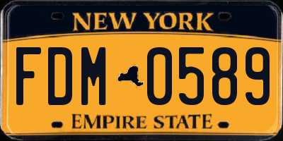 NY license plate FDM0589