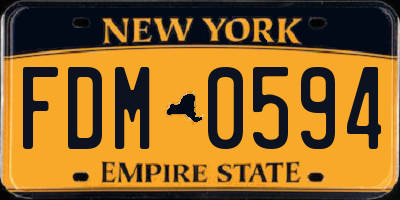 NY license plate FDM0594