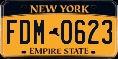 NY license plate FDM0623