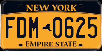 NY license plate FDM0625
