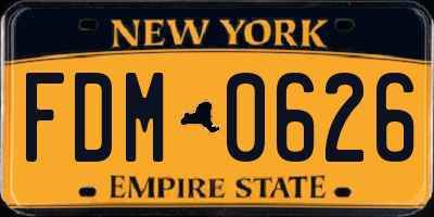 NY license plate FDM0626