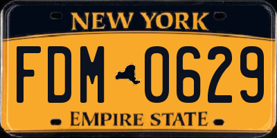 NY license plate FDM0629