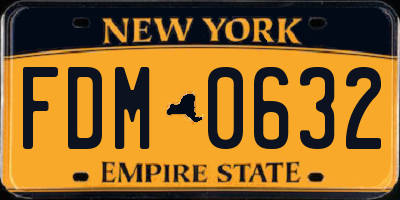 NY license plate FDM0632
