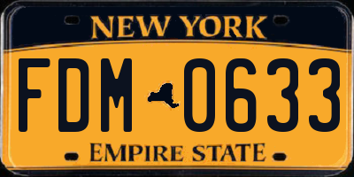NY license plate FDM0633