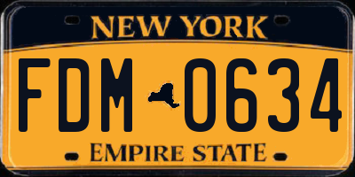 NY license plate FDM0634