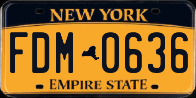 NY license plate FDM0636