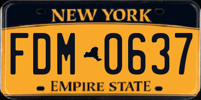 NY license plate FDM0637