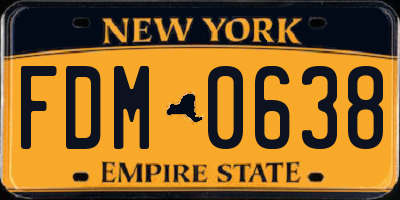NY license plate FDM0638