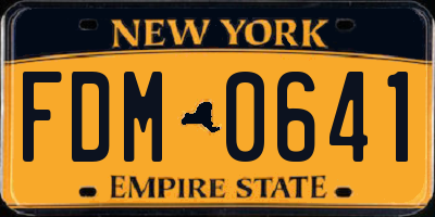 NY license plate FDM0641