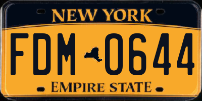 NY license plate FDM0644