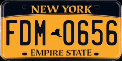 NY license plate FDM0656