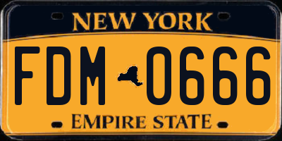 NY license plate FDM0666