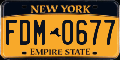 NY license plate FDM0677