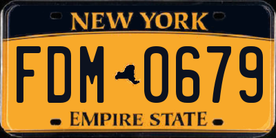 NY license plate FDM0679