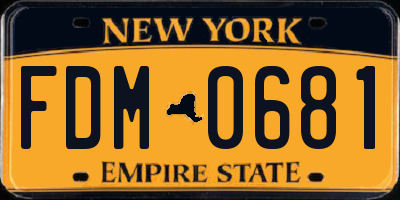 NY license plate FDM0681