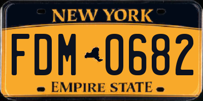 NY license plate FDM0682