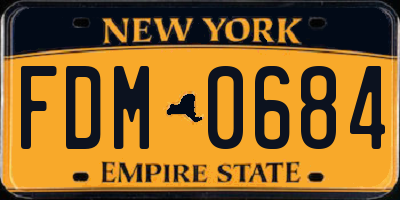 NY license plate FDM0684