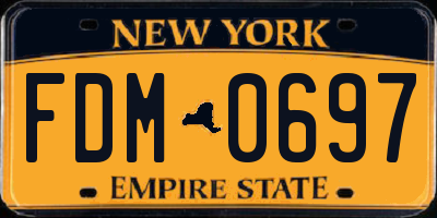NY license plate FDM0697