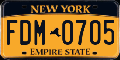 NY license plate FDM0705