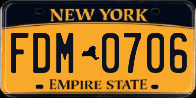 NY license plate FDM0706