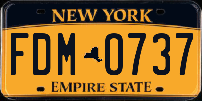 NY license plate FDM0737