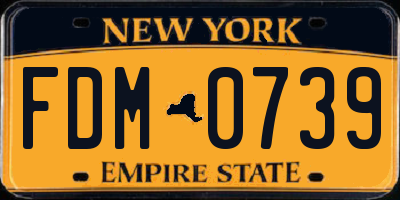 NY license plate FDM0739