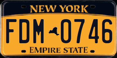 NY license plate FDM0746