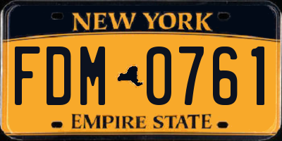 NY license plate FDM0761