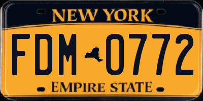 NY license plate FDM0772