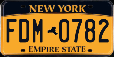 NY license plate FDM0782