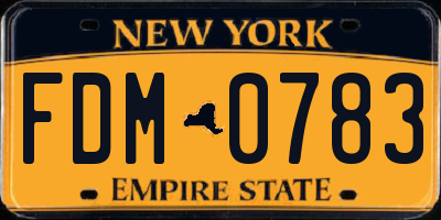 NY license plate FDM0783