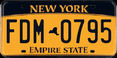 NY license plate FDM0795