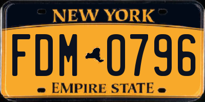 NY license plate FDM0796