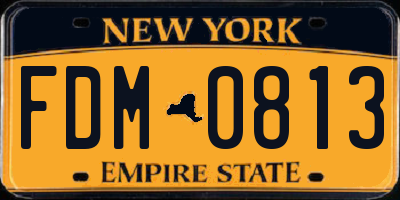 NY license plate FDM0813