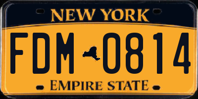 NY license plate FDM0814