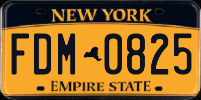 NY license plate FDM0825