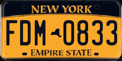 NY license plate FDM0833