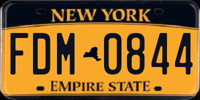 NY license plate FDM0844