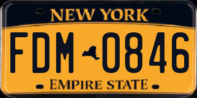 NY license plate FDM0846