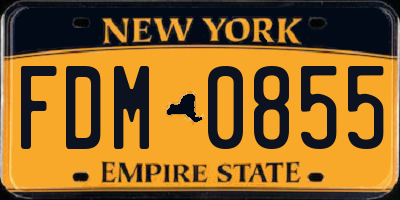 NY license plate FDM0855