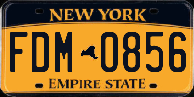 NY license plate FDM0856