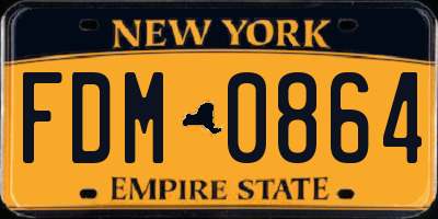 NY license plate FDM0864