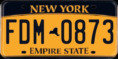 NY license plate FDM0873