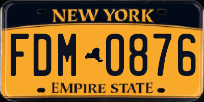 NY license plate FDM0876
