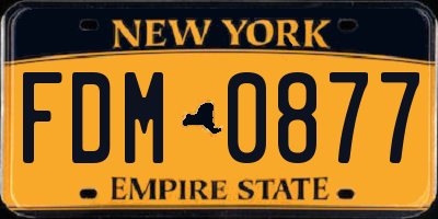 NY license plate FDM0877